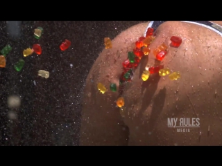 butt, mice and guns -) hot girl shot in the butt with gummy bears - slow motion 5,000 frames per second no sex sex no porn