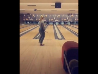 aj applegate throws a bowling ball small tits big ass milf